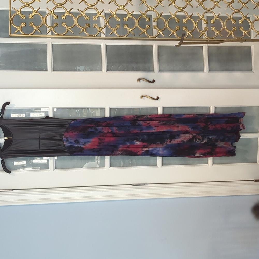 Mixed media maxi dress